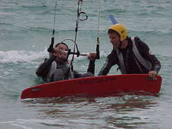 Gwenael apprend le kite-surf